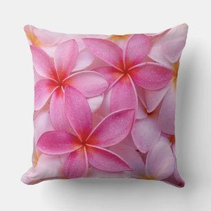 Pretty Pink Summer Flowers  Throw Pillow