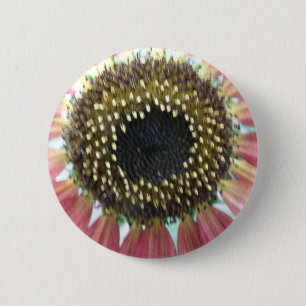 Pretty Pink Sunflower Button