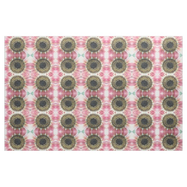 Pretty Pink Sunflower Floral Patterned Fabric (Fat Quarter)