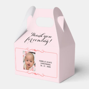 Pretty Pink THANK YOU FOR COMING! Christening Favor Box