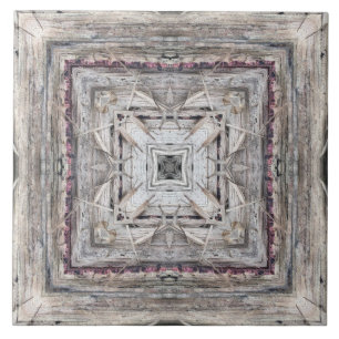 Pretty Pink Tinged Aztec Inspired Pattern Tile