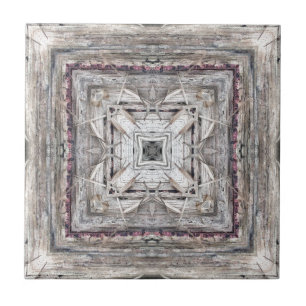Pretty Pink Tinged Aztec Inspired Pattern Tile