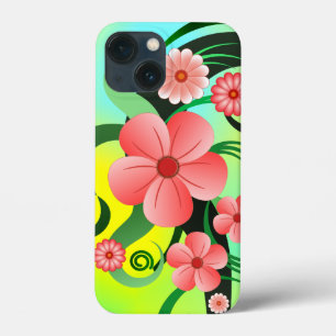 Pretty Pink Tropical Hibiscus Floral Decoration iPhone 13 Mini Case