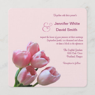 Pretty Pink Tulip Wedding Invitation