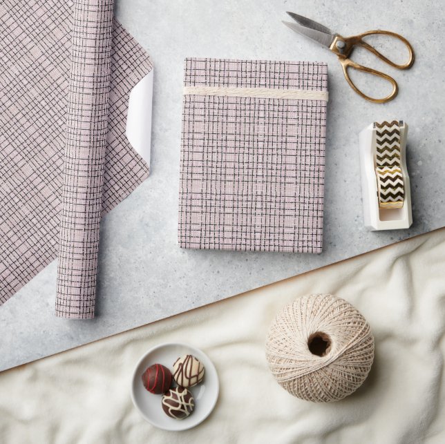 Pretty Pink Tweed Plaid Wrapping Paper (Crafts)