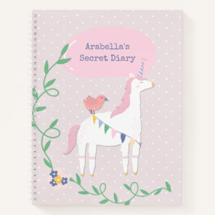 Pretty Pink Unicorn Girl's Secret Journal