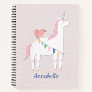 Pretty Pink Unicorn Girl's Write & Draw Story Notebook