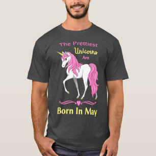 Pretty Pink Unicorns Are Born In May Birthday T-Shirt
