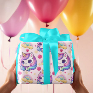 Pretty Pink Unicorns  Wrapping Paper Sheet