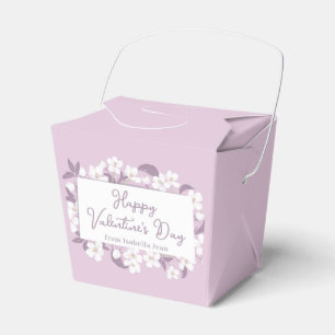 Pretty Pink Valentine's Day Custom Floral Party Favor Box