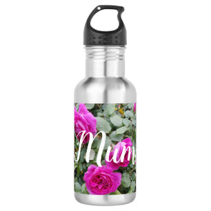 Pretty Pink Vintage Rose Flower Birthday Mom 532 Ml Water Bottle