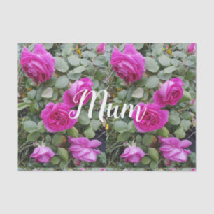 Pretty Pink Vintage Rose Flower Birthday Mom  Tissue Paper