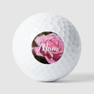 Pretty Pink Vintage Rose Flower Birthday Mum Golf  Balls