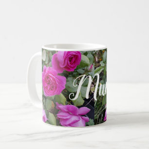 Pretty Pink Vintage Rose Flower Birthday Mum Mug