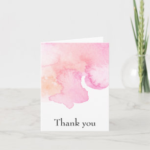 Pretty Pink Watercolor Thank You Card
