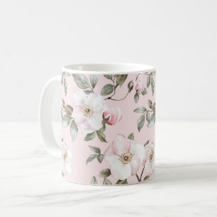 Pretty Pink White Flowers Coffee Mug