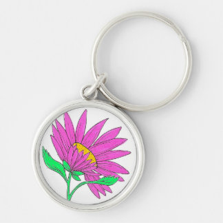 Pretty Pink Whymisical Acrylic Flower Painting Keychain