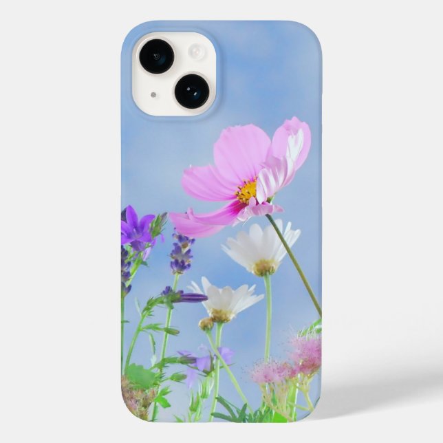 Pretty Pink Wild Flower Meadow Case-Mate iPhone Case (Back)