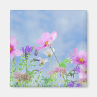 Pretty Pink Wild Flower Meadow
