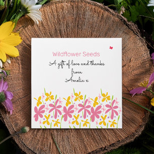 Pretty Pink Wildflower Baby in Bloom Personalized Envelope