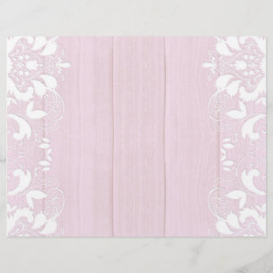 Pretty Pink Wood with Lace Borders Scrapbook Paper