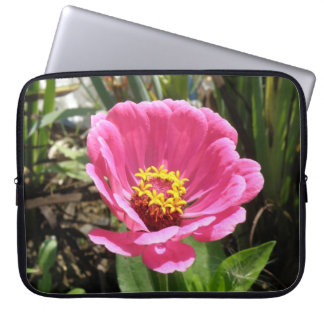 Pretty Pink Zinnia Laptop Bag