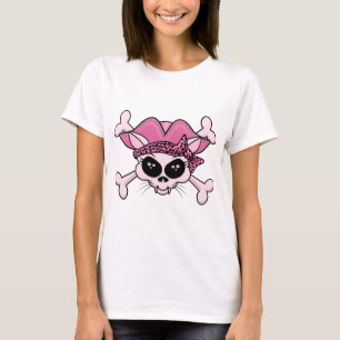 Pretty Pirate Kitty Skull T-Shirt