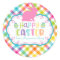 Pretty Plaid Happy Easter Personalized sticker