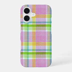 Pretty Plaid Pattern iPhone 16 Case