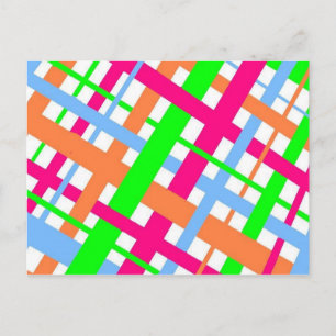 pretty plaid postcard