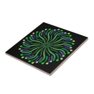 Pretty Plant Of The Ocean With Curvy Tentacles  Tile