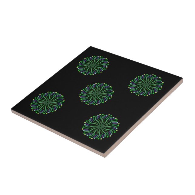 Pretty Plant Of The Ocean With Curvy Tentacles  Tile (Side)