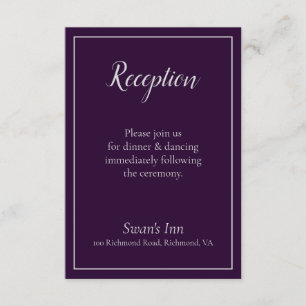 Pretty Plum and Silver Reception Enclosure Card