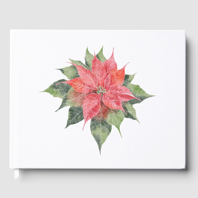 Pretty Poinsettia Guest Book (Front)