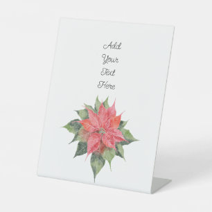 Pretty Poinsettia Pedestal Sign