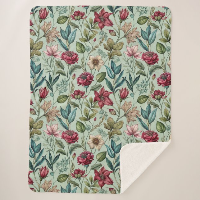 Pretty Poison Petals Sherpa Blanket (Front)