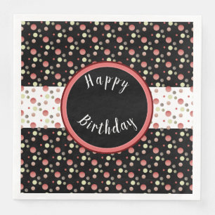 Pretty Polka Dot Happy Birthday Paper Napkins