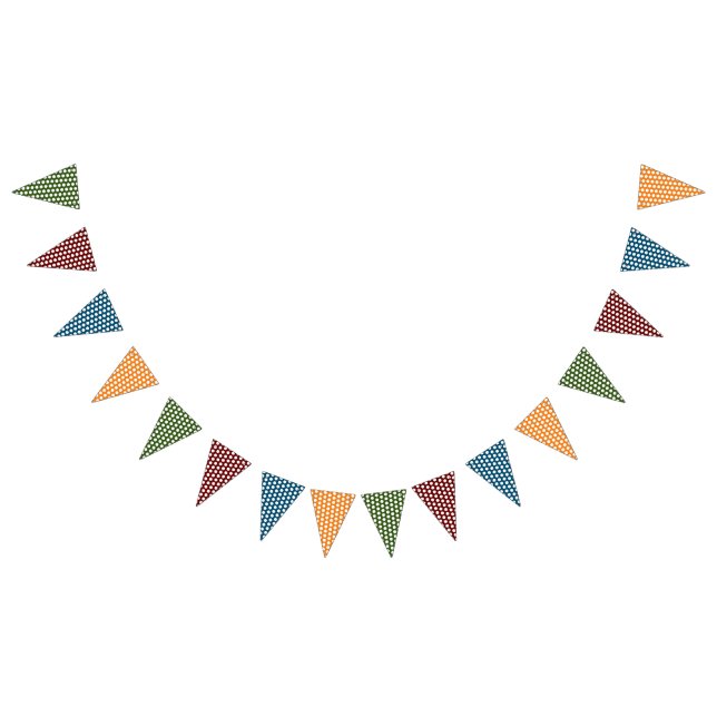 Pretty Polka Dots Pattern - white 1 Bunting Flags (All)
