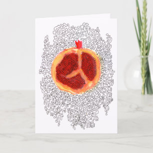 Pretty Pomegranate Rosh HaShanah Greeting Card