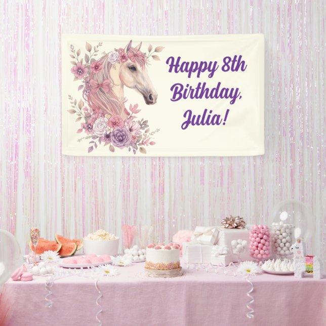 Pretty Ponies and Petals Birthday Banner (Party)