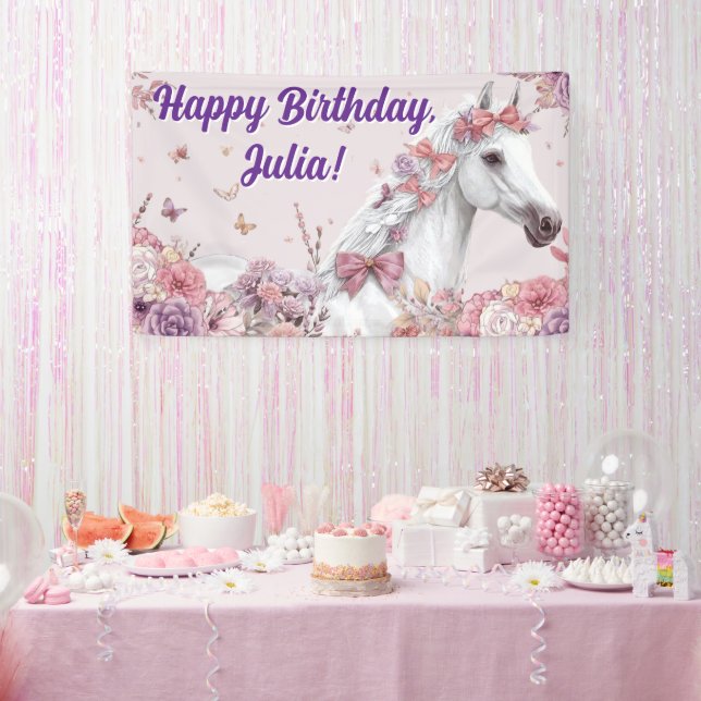 Pretty Ponies and Petals Birthday Banner  (Party)