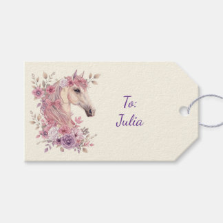 Pretty Ponies and Petals Horse Stickers Gift Tags