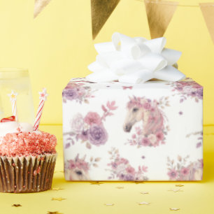 Pretty Ponies and Petals Horse Wrapping Paper