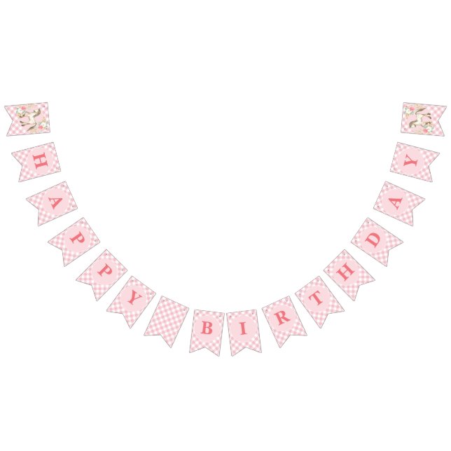Pretty Pony Birthday Party bunting banner floral (All)