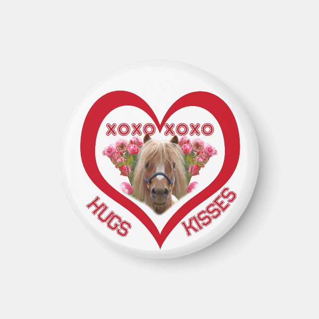 Pretty Pony in Red Valentine's Day Magnet (Front)
