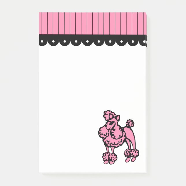 Pretty Poodle Post It Notes (Front)