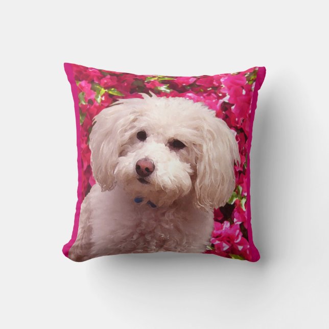 Pretty Poodle Throw Pillow (Front)