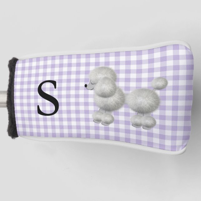 Pretty Poodle with Monogram Putter Cover (Front)