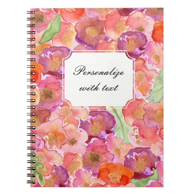 Pretty Poppies Watercolor Notebook (Front)