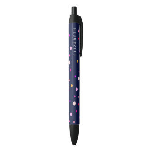 Pretty Poppin' Polka Dots Personalized Blue Ink Pen